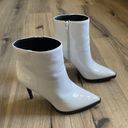 mix no. 6  Dann White Patent Leather Ankle Booties Size 8.5 M Black Heels Photo 7