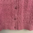 L.L.Bean Women's  Double L Mixed-Cable Knit Pink Sweater Front Cardigan Medium Photo 2