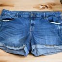 Ava & Viv 5/$35    Womens Shorts Sz 20W Power Stretch Midi Cuffed Blue Denim Jean Photo 0