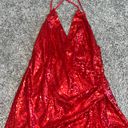 Boutique Red Sequin Mini Dress Photo 2