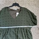 🦋 NWT HBEYYTO Green Polka Dot Sheer Textured Mini Dress Formal Casual XXL Photo 4