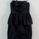 Lilly Pulitzer Mae Rosette Peplum Ruffle Strapless Black Mini Dress Photo 1