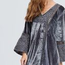 Velzera  Velvet & Gray Lace Smock Tunic Dress Top Size M Medium Photo 0