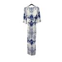 Lovers + Friends  Elbow Sleeve Floral Romper with Maxi Cover Blue White XS Photo 3