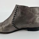 Nicole Miller  Artelier Elize Ankle Boots Sz 10M Silver Leather Flats Booties Photo 4