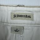 st. john's bay  White Denim Shorts Size 4 Button Cuff Mid Rise Photo 2