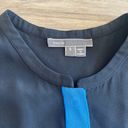 Vince  S Blue Button Up Silk Sleeveless Blouse Photo 2