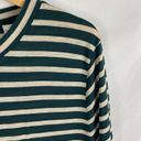 Vince  Stripe Bracelet Sleeve Crewneck T-shirt Green Tan Size XL Photo 2