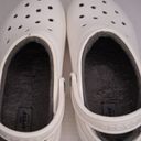 Crocs  Classic Lined Faux Fur Clogs White With Gray Lining Shoes Men 8 Women’s 10 Photo 4