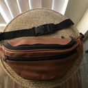 Leather Brown with black zip buckle belt fanny pack sling bag Photo 0