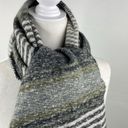 Scarf Oversizes Gray and Green with fringe soft Photo 3