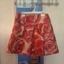 Tracy Reese Pink and Cream Rose Pleated Wool Silk Skirt Photo 0