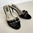 White House | Black Market WHBM | Black Heeled Mules Sz 7 Photo 3