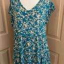 belle du jour  Algiers blue floral tiered rayon babydoll tunic top Size L NWT Photo 0