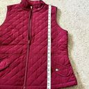 Talbots  women’s M lined puffer quilted zipper vest, fuchsia color, lightweight Photo 4