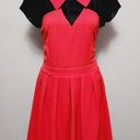 Sugar Lips  red black crepe Peter pan collar dress size large Photo 0