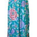 Rachel Zoe NWT  Maxi Skirt Aqua Coral Tropical Floral Button Front Size Small NEW Photo 1