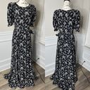 Krass&co  black floral puff sleeves maxi gown size small Photo 2