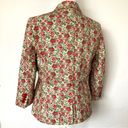 Talbots  Floral Pink Green Jacket Blazer Watercolor Rose 3/4 Sleeves Size 10 Photo 5