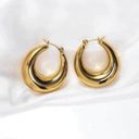 18K Gold Plated Chunky Hoop Earrings for Women Photo 1