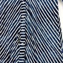 Boho Chic Stripe Jersey Knit Button Up Top Size Large 3/4 Sleeve Blue White Photo 6