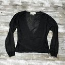 Michelle Mason  sheer knit crossover sweater small Photo 1