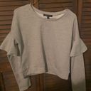 Romeo + Juliet Couture Cute grey cropped sweatshirt with bell sleeves Photo 0