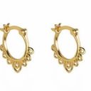 18K Gold Plated Hollow Flower Hoop Earrings for Women Photo 1