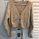 Listicle  sweater set beige floral embroidered cropped cardigan and tank Photo 5