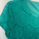 Laundry by Shelli Segal Floral Lace Lined Aqua Dress Photo 2