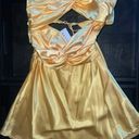 Yellow Strapless Dress Size L Photo 0