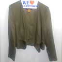 BCBG MAXAZRIA Ania Dusty Olive Moto Blazer Jacket Sz M Photo 4