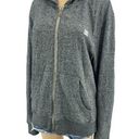 DC Shoes  LARGE Heathered Gray Full Zip Up Hoodie Skater Track Jacket Photo 0