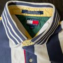 Tommy Hilfiger Vintage Y2K  Striped Cotton Green, Yellow, Blue, & Red Polo Button Short Sleeve Sz. XL Photo 5