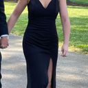 Emerald Sundae Black Slit Prom Dress Photo 0