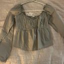 Sage Green Peplum Top Photo 0