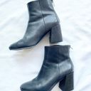 Gap Black Leather Block Heel Booties Size 7 Photo 2