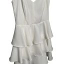 DO+BE New  Tiered Ruffle Strapless Cocktail Sweetheart Lined Dress White M Photo 4