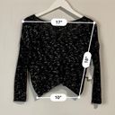 Abound Women’s Cropped Twist Back Long Sleeve Knit Sweater Black Size XXS NWT Photo 4