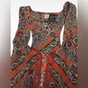 love on a hanger Sheer Red Bohemian Paisley Button Down Racerback Tank Top Small Photo 3