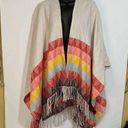 American Eagle  Outfitters Womens Native Poncho Fringe Multicolor One Size Photo 0