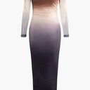 Micas  Tie Dye Ruched Mesh Long Sleeve Maxi Dress Photo 0