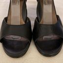 Taryn Rose  Black Italian Leather Peep Toe Wedge Heels Ankle Strap‎ Size 3… Photo 2