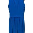 Ralph Lauren Lauren  Blue Tank Dress Pleated Flowy Size 10 Banded Waist Photo 4