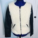 American Eagle  Black Faux Leather & Sherpa Jacket Small Photo 3