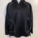 Good American  Performance 1/2 Zip & Size Zip Black Hoodie Tunic Small Photo 0