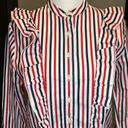 Tuckernuck  The Shirt by Rochelle Behrens The Ruffle Shirt Stripe NWT Size XS Photo 3