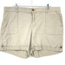 Lane Bryant  Shorts Women's Size 18 Mid-Rise Flat Front Chino Light Khaki Tan Photo 0