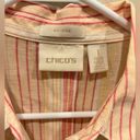  No Iron Bias Striped Linen Button Down Shirt Chico's 1 US 8/10 Photo 1