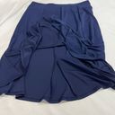 Susan Graver  Navy Stretchy Pleated unlined elastic waist skirt Photo 6